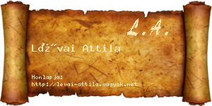 Lévai Attila névjegykártya